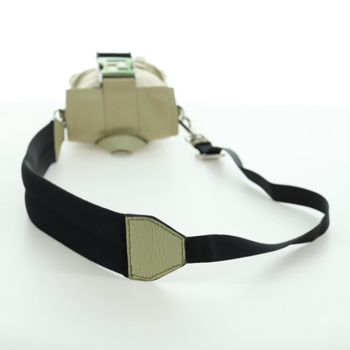 FENDI Fendines Shoulder Bag Nylon Green Silver Auth mr2067V