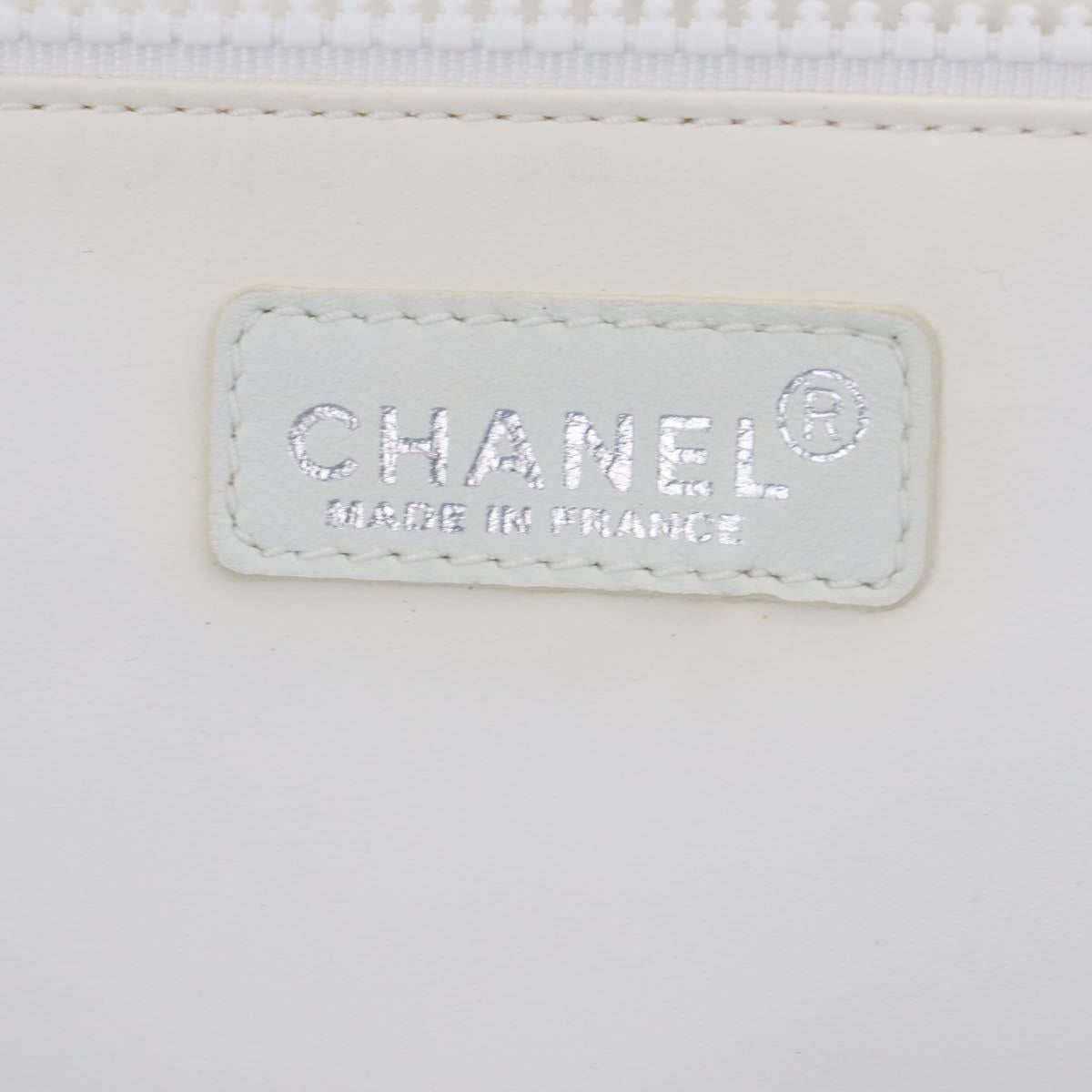 CHANEL Surfline Tote Bag Canvas Blue White Red CC Auth mr2068V