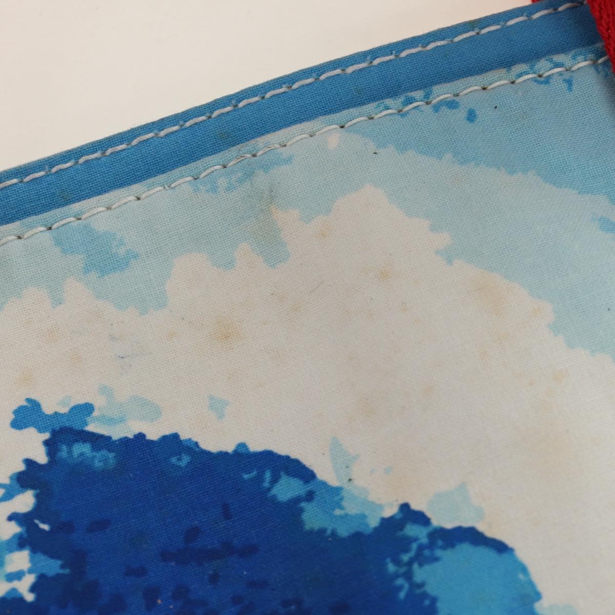 CHANEL Surfline Tote Bag Canvas Blue White Red CC Auth mr2068V