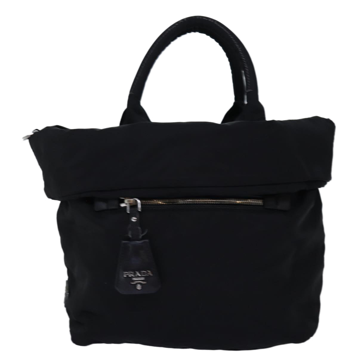 PRADA Hand Bag Nylon 2way Black Auth mr207