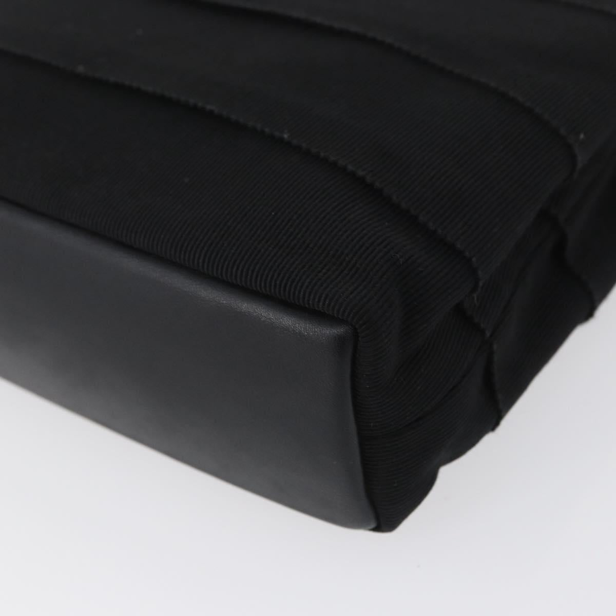 Salvatore Ferragamo Vala Hand Bag Canvas Black Gold Auth mr2078