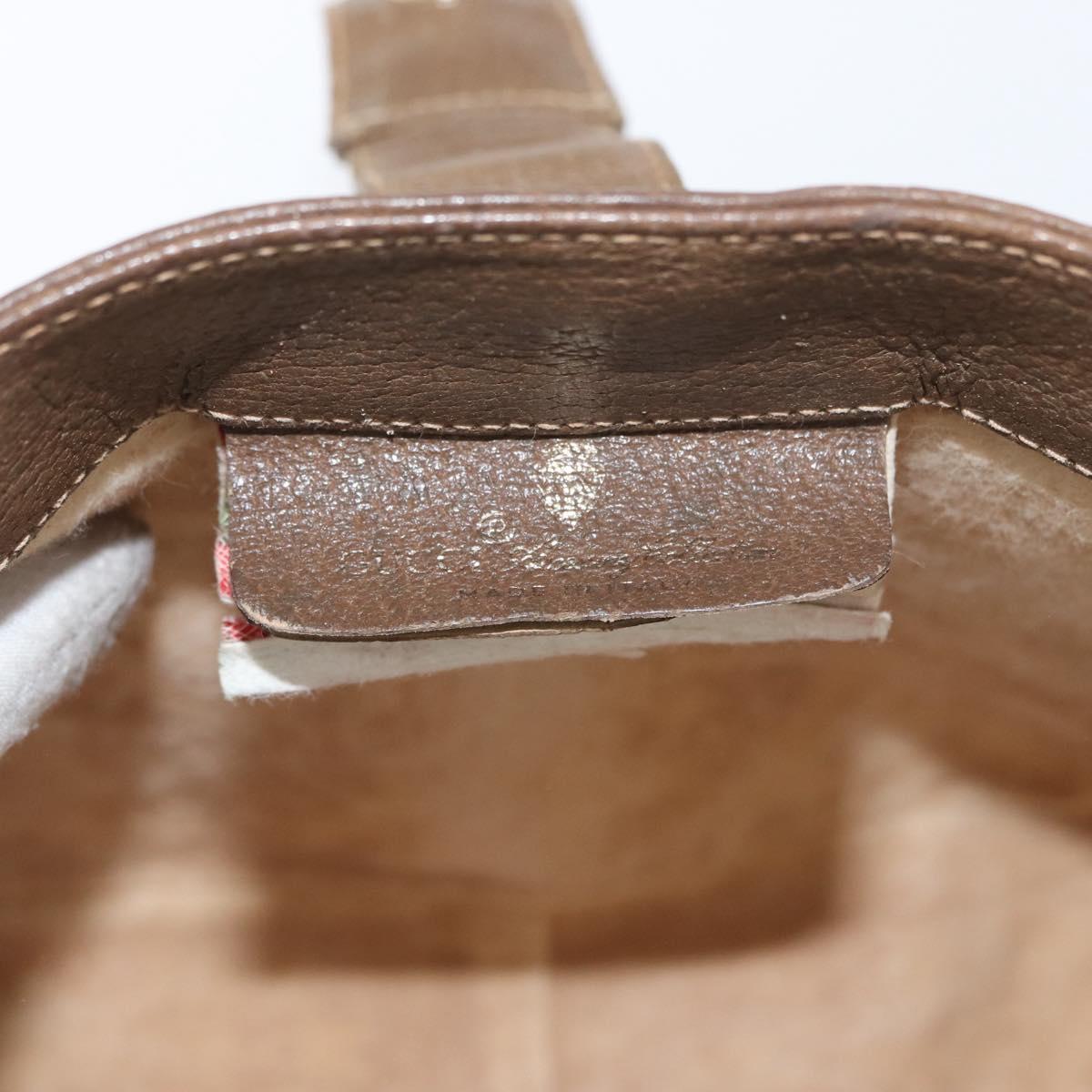 GUCCI Web Sherry Line GG Supreme Bag PVC Beige Gold 66 02 024 Auth mr2084