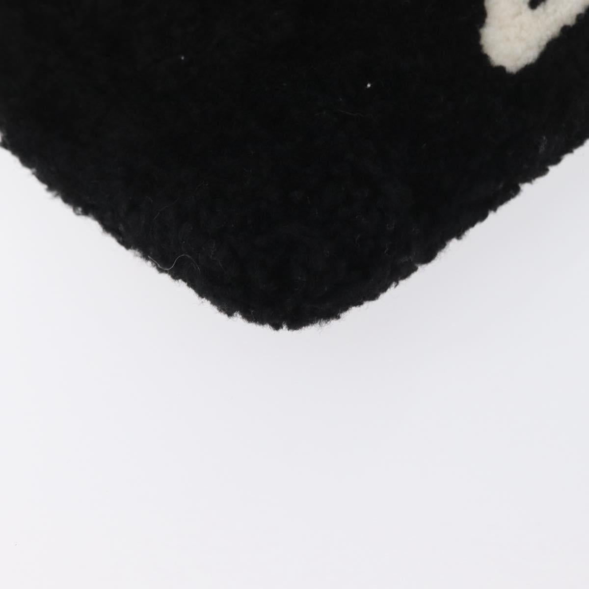 BALENCIAGA Clutch Bag knitted Fabrics Black Silver Auth mr2097