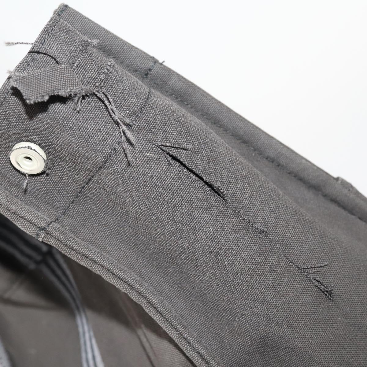 HERMES Fourre Tout Hand Bag Canvas 6 Set Black Gray Auth mr2099