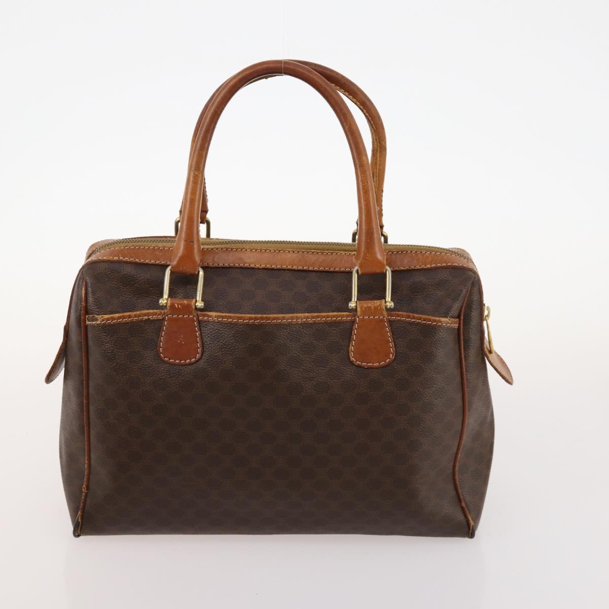 CELINE Macadam Canvas Hand Bag PVC Leather 4 Set Brown Auth mr2100