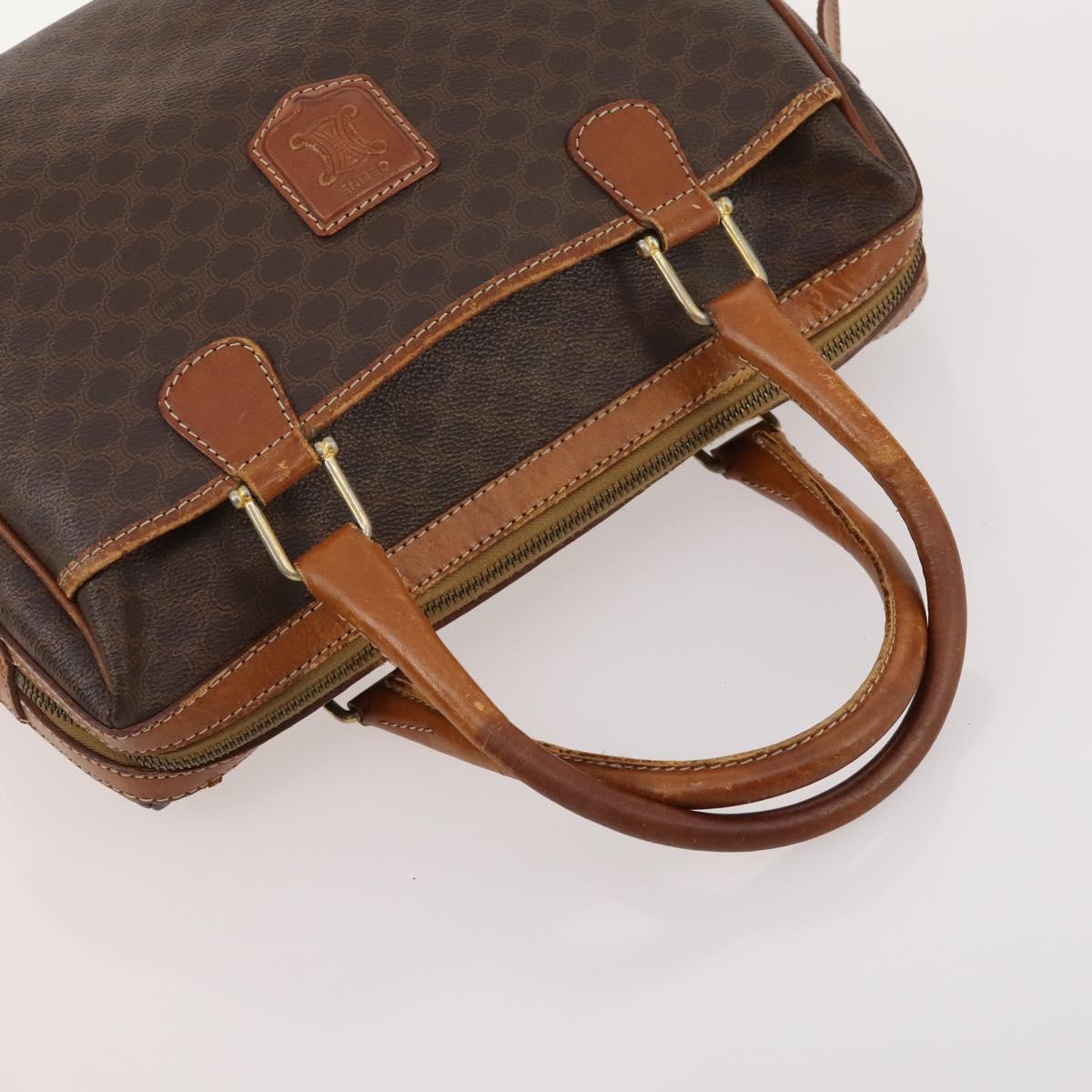 CELINE Macadam Canvas Hand Bag PVC Leather 4 Set Brown Auth mr2100