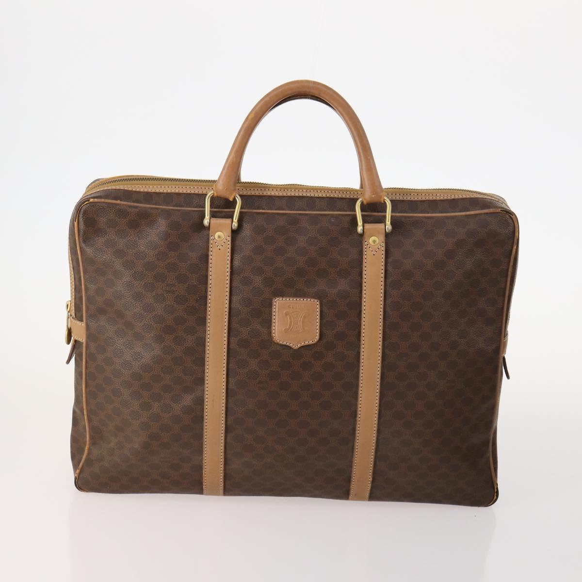 CELINE Macadam Canvas Hand Bag PVC Leather 4 Set Brown Auth mr2100