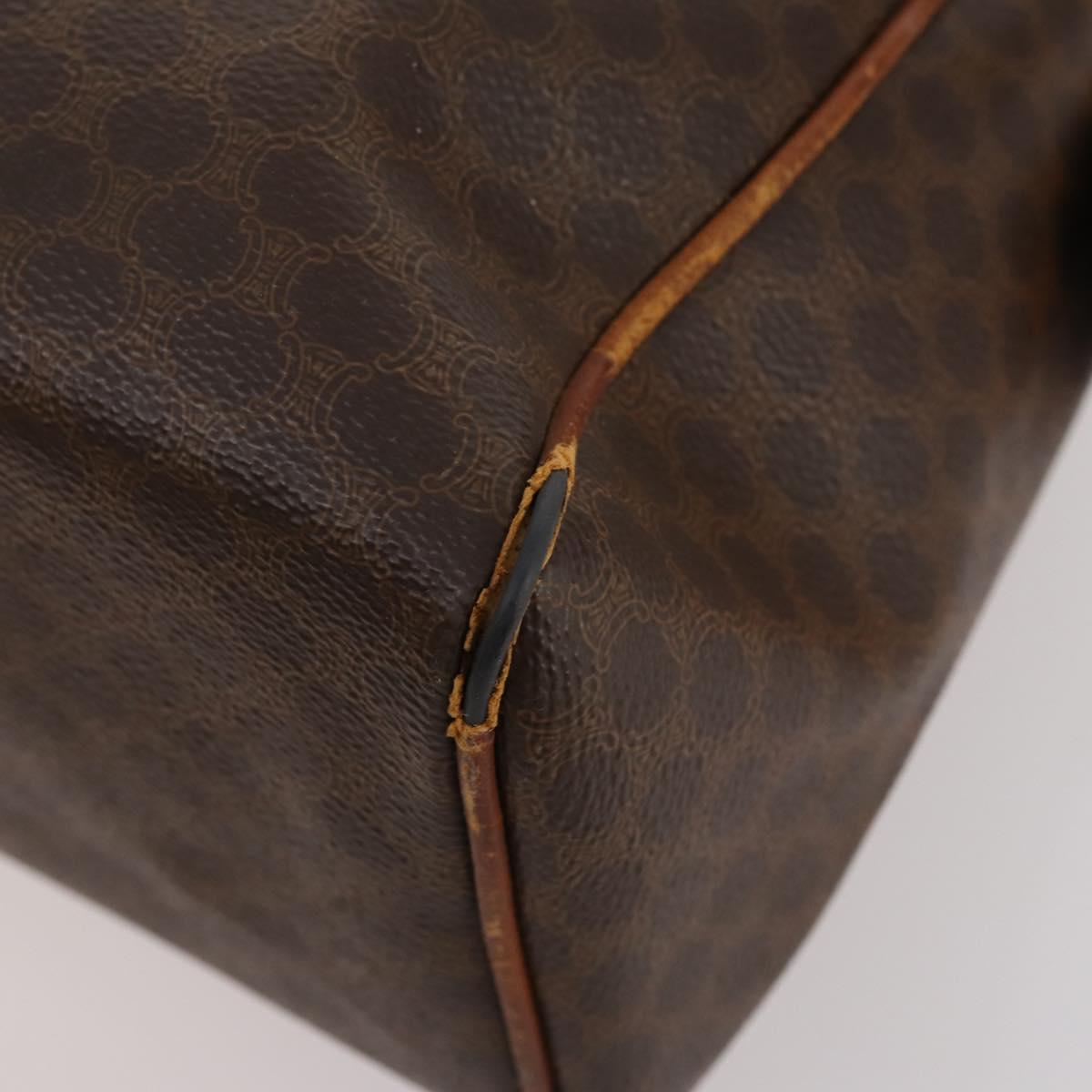 CELINE Macadam Canvas Hand Bag PVC Leather 4 Set Brown Auth mr2100
