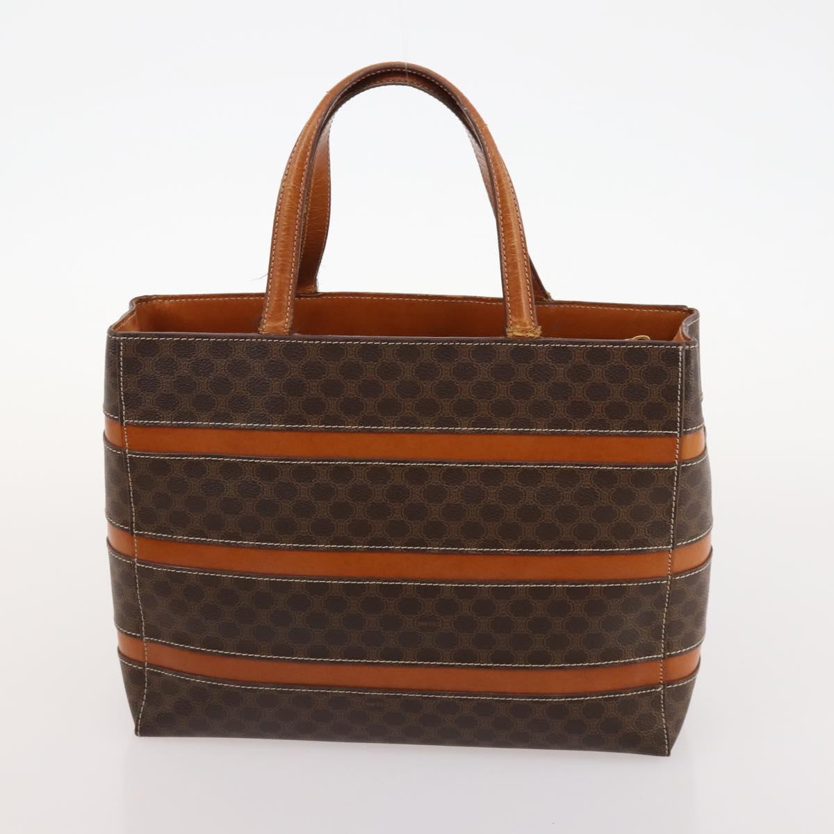 CELINE Macadam Canvas Hand Bag PVC Leather 4 Set Brown Auth mr2100