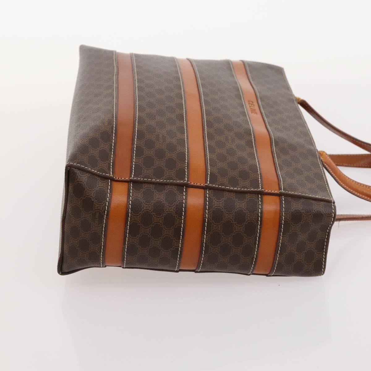 CELINE Macadam Canvas Hand Bag PVC Leather 4 Set Brown Auth mr2100