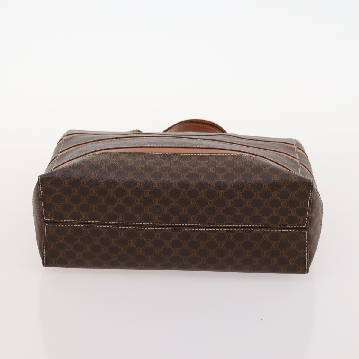 CELINE Macadam Canvas Hand Bag PVC Leather 4 Set Brown Auth mr2100