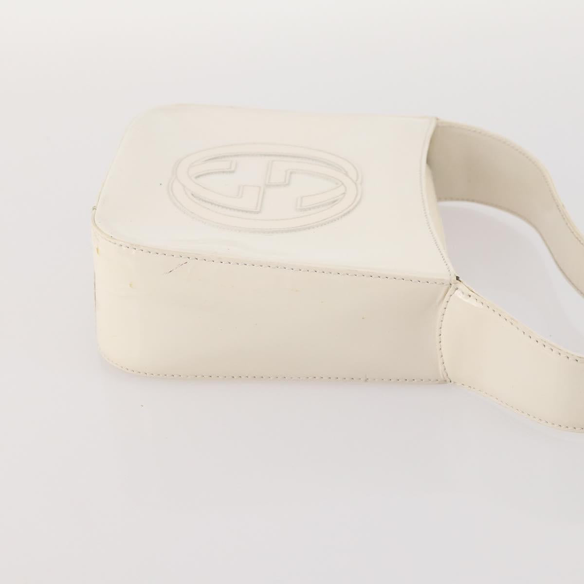 GUCCI Hand Bag Patent leather 2 Set White Green Auth mr2101