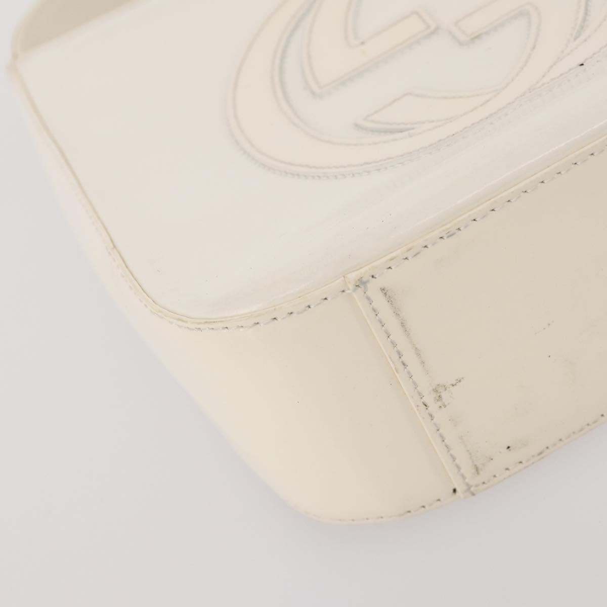 GUCCI Hand Bag Patent leather 2 Set White Green Auth mr2101