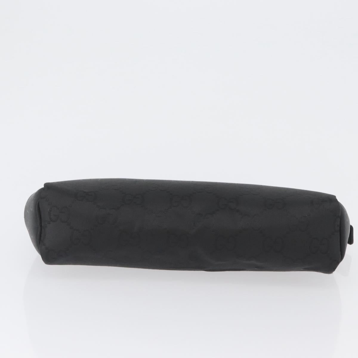 GUCCI GG Canvas Clutch Bag Nylon Black Silver 014 1126 Auth mr2106