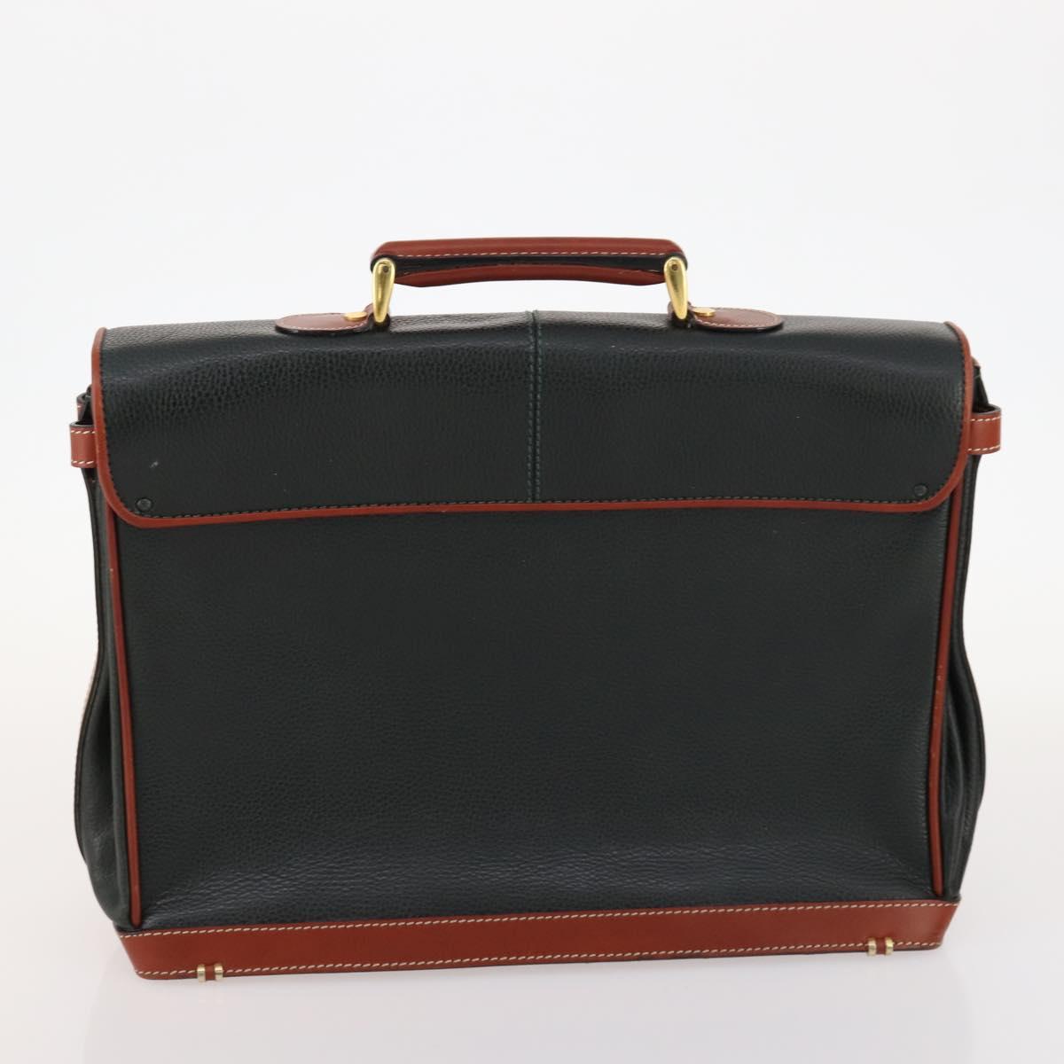 BALLY Hand Bag Leather 3 Set Black Pink Auth mr2113