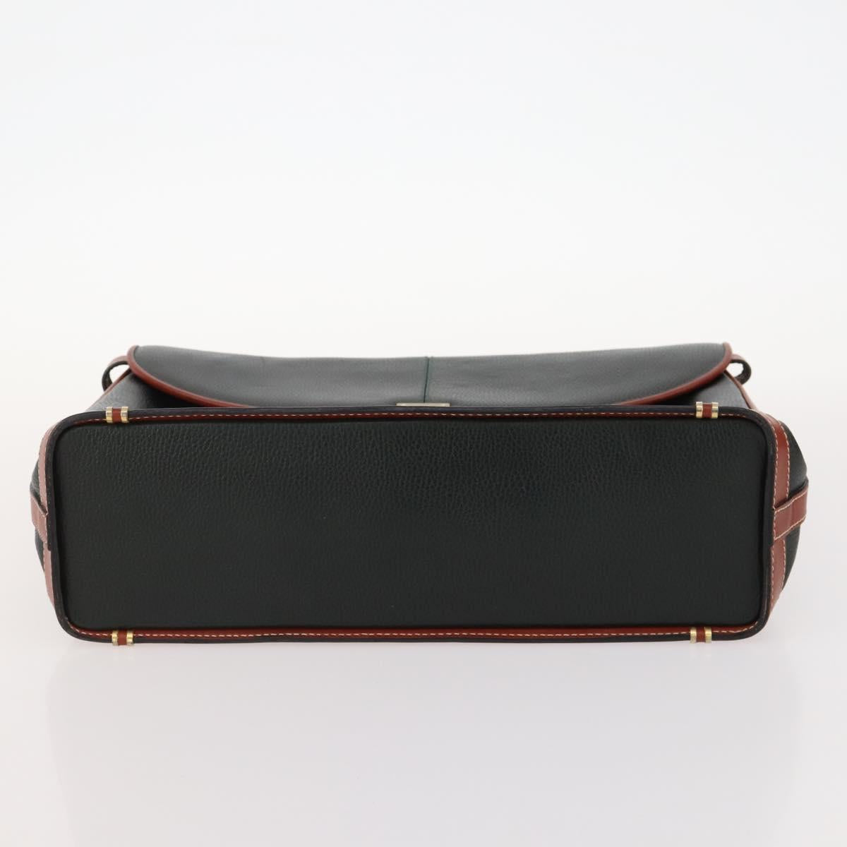 BALLY Hand Bag Leather 3 Set Black Pink Auth mr2113