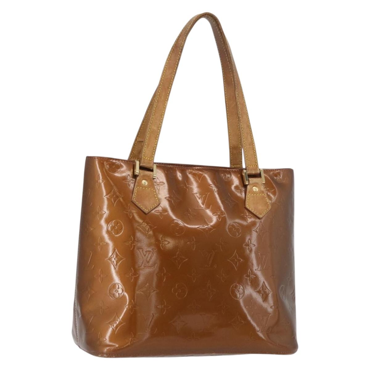 LOUIS VUITTON Monogram Vernis Houston Hand Bag Bronze M91122 LV Auth mr2114