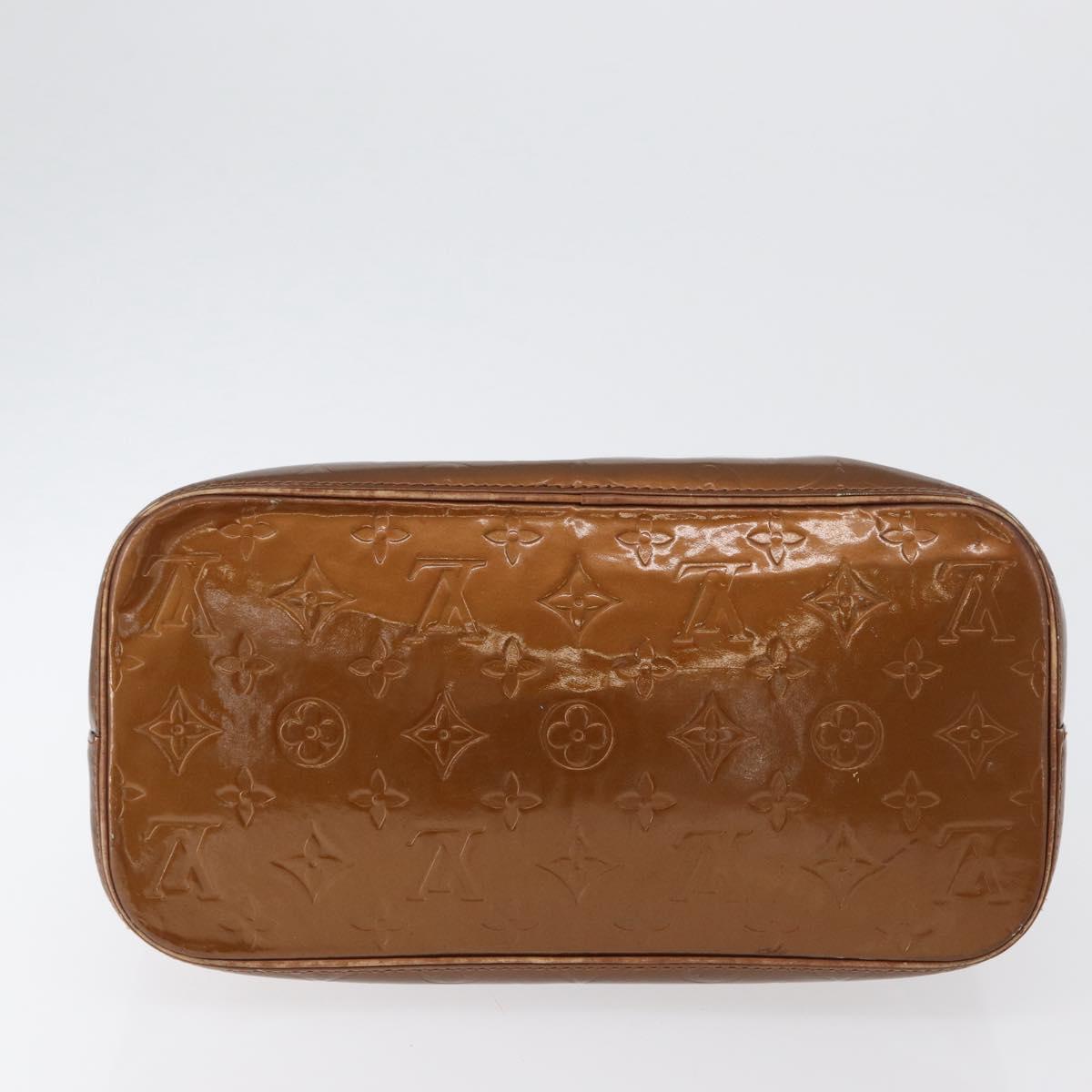 LOUIS VUITTON Monogram Vernis Houston Hand Bag Bronze M91122 LV Auth mr2114