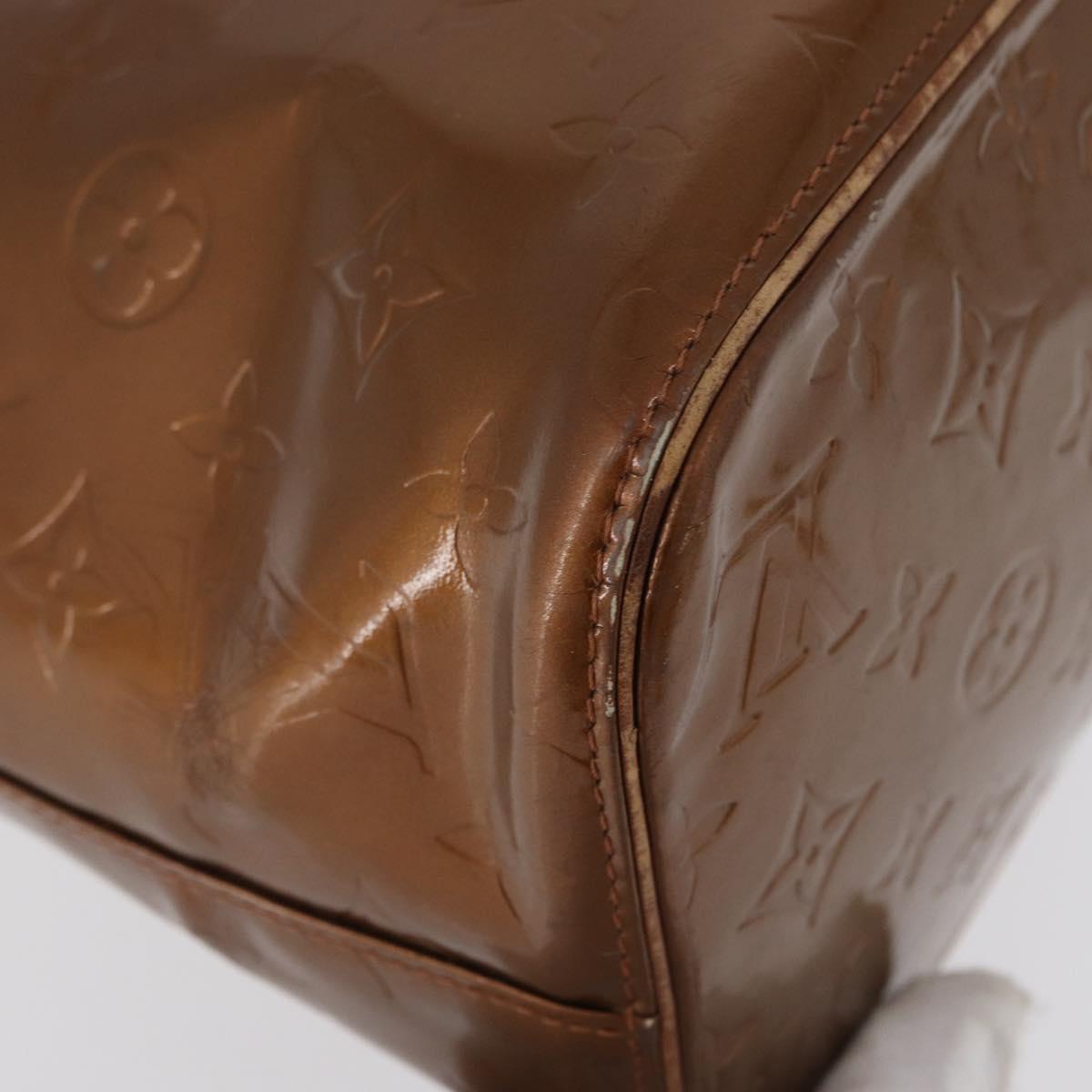 LOUIS VUITTON Monogram Vernis Houston Hand Bag Bronze M91122 LV Auth mr2114