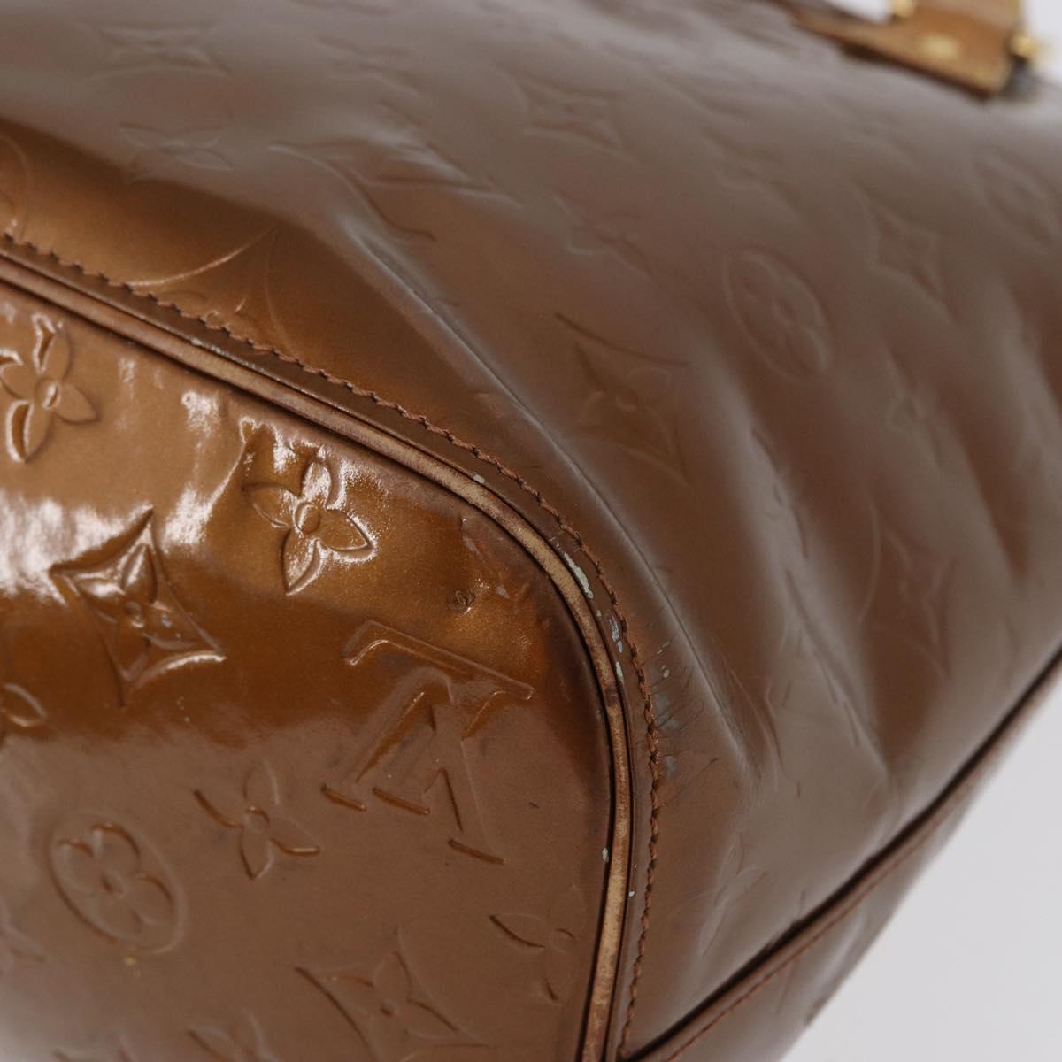 LOUIS VUITTON Monogram Vernis Houston Hand Bag Bronze M91122 LV Auth mr2114