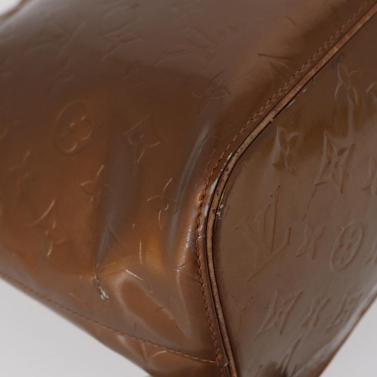 LOUIS VUITTON Monogram Vernis Houston Hand Bag Bronze M91122 LV Auth mr2114