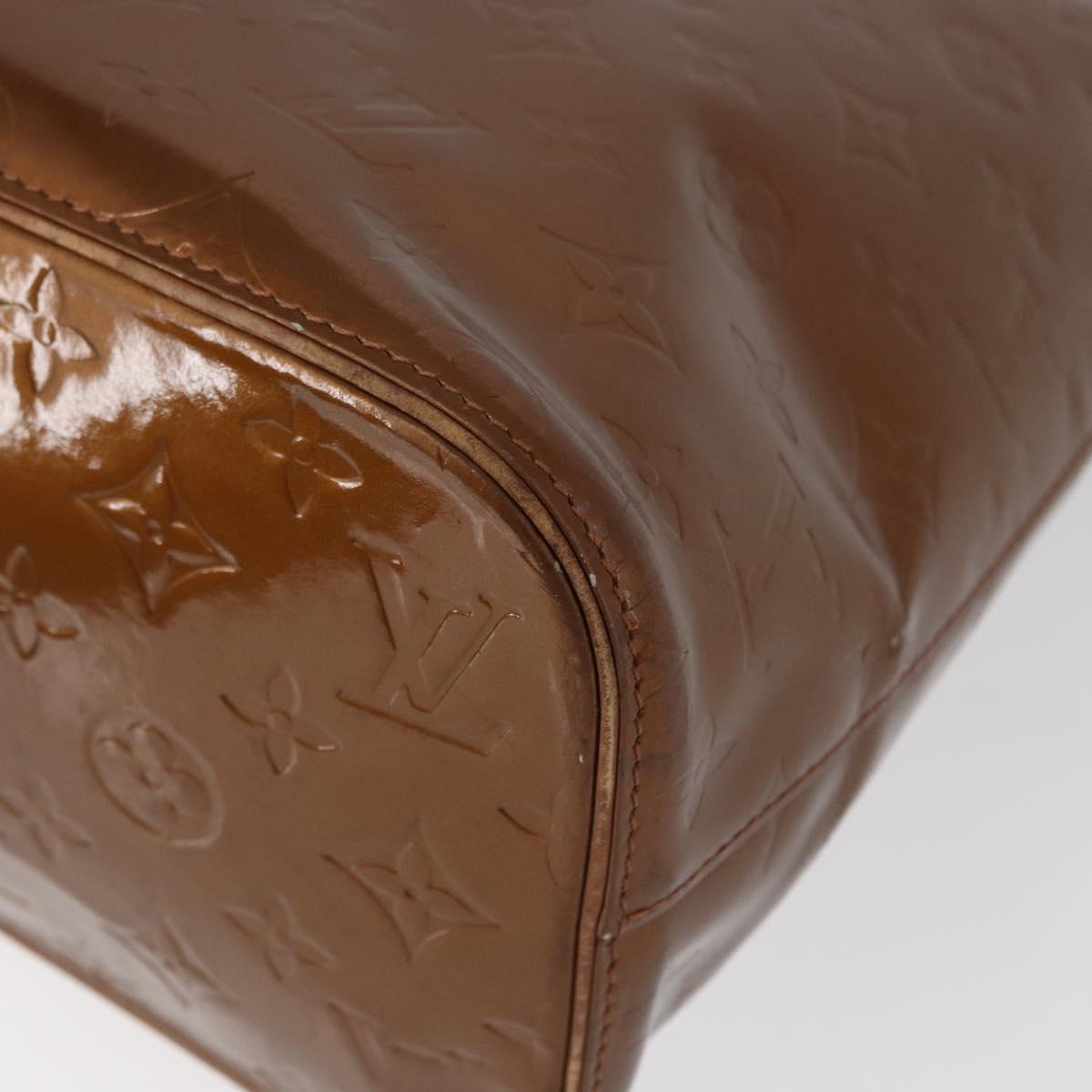LOUIS VUITTON Monogram Vernis Houston Hand Bag Bronze M91122 LV Auth mr2114