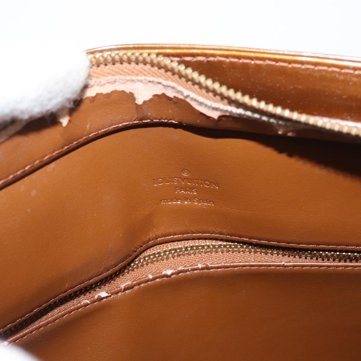 LOUIS VUITTON Monogram Vernis Houston Hand Bag Bronze M91122 LV Auth mr2114