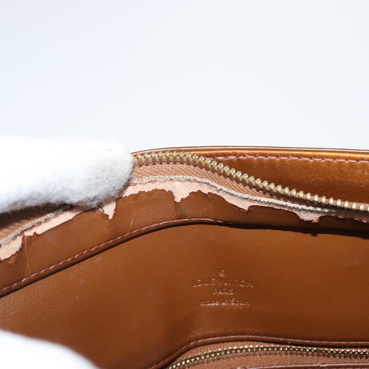 LOUIS VUITTON Monogram Vernis Houston Hand Bag Bronze M91122 LV Auth mr2114