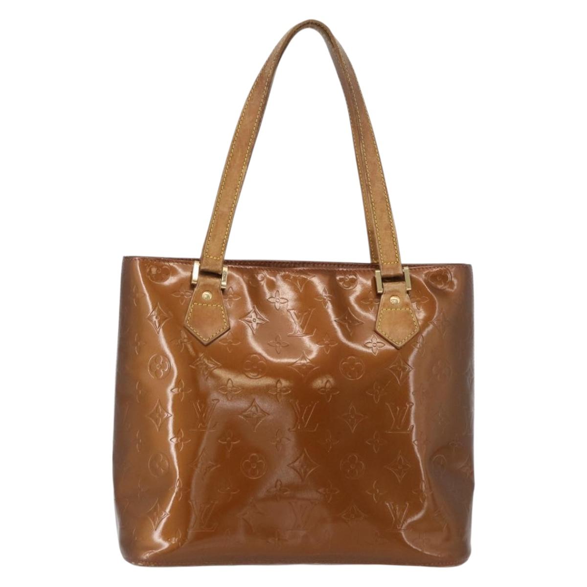 LOUIS VUITTON Monogram Vernis Houston Hand Bag Bronze M91122 LV Auth mr2114