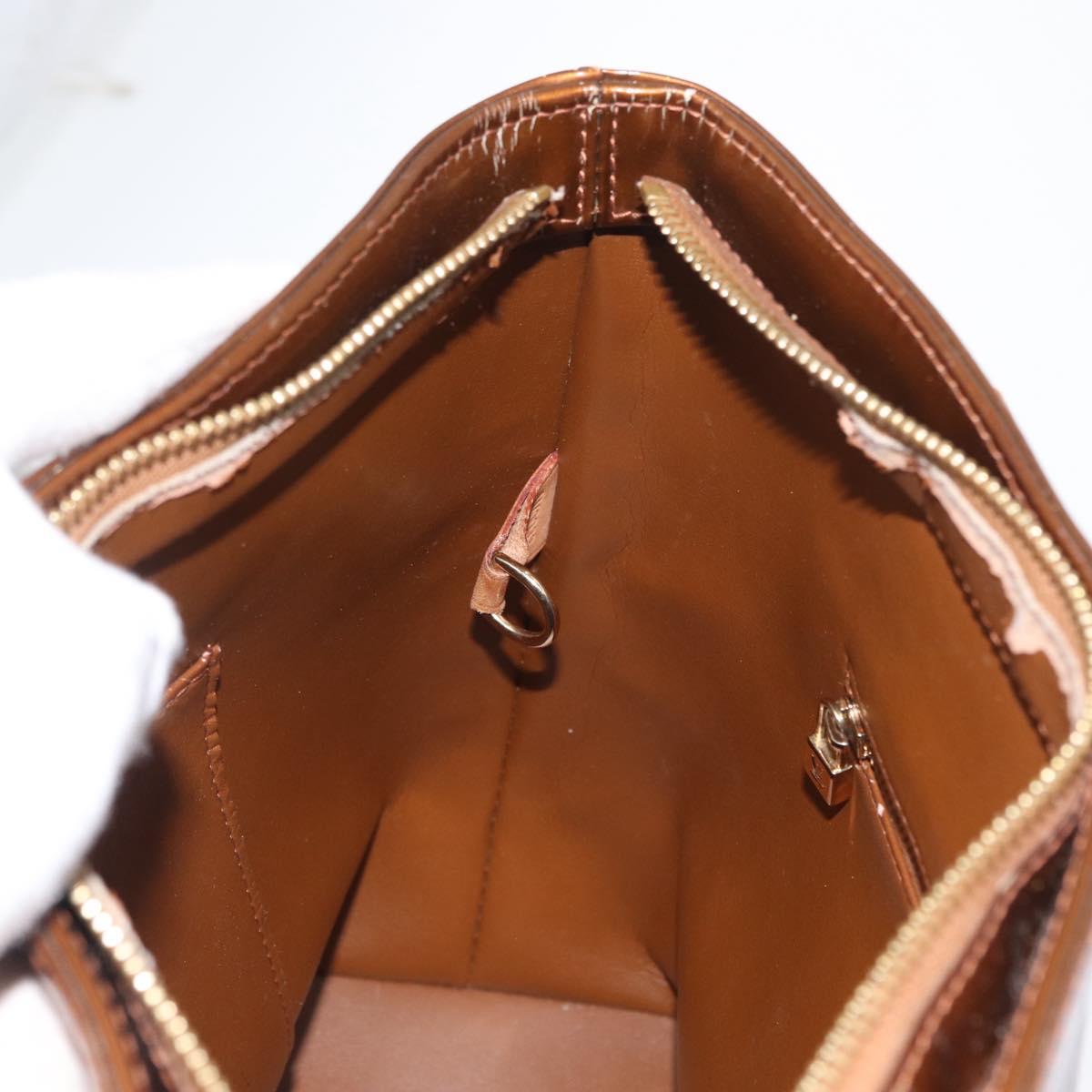 LOUIS VUITTON Monogram Vernis Houston Hand Bag Bronze M91122 LV Auth mr2114
