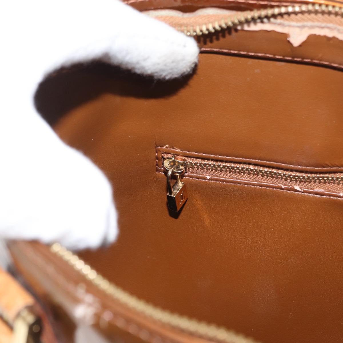 LOUIS VUITTON Monogram Vernis Houston Hand Bag Bronze M91122 LV Auth mr2114