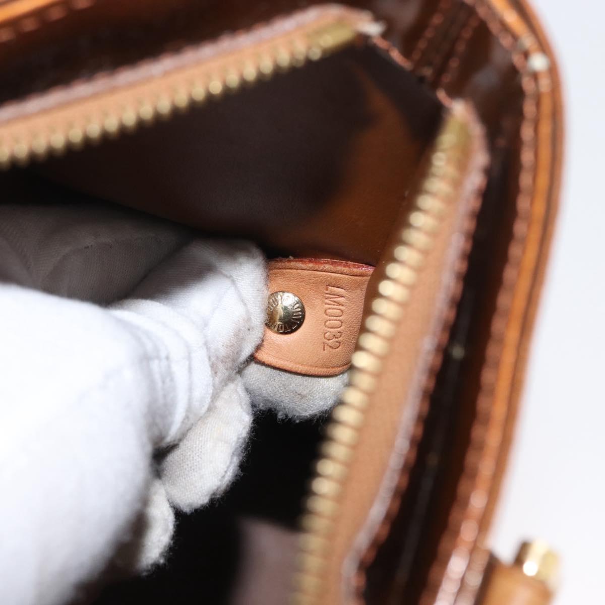 LOUIS VUITTON Monogram Vernis Houston Hand Bag Bronze M91122 LV Auth mr2114