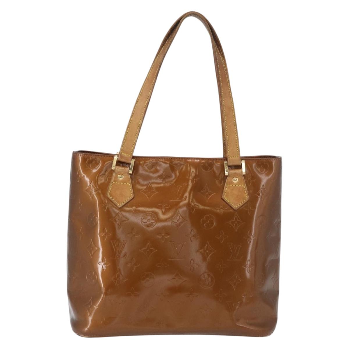 LOUIS VUITTON Monogram Vernis Houston Hand Bag Bronze M91122 LV Auth mr2114