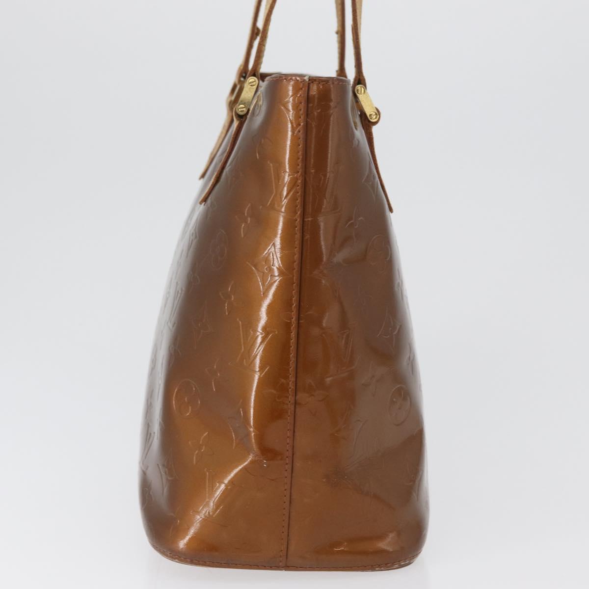 LOUIS VUITTON Monogram Vernis Houston Hand Bag Bronze M91122 LV Auth mr2114