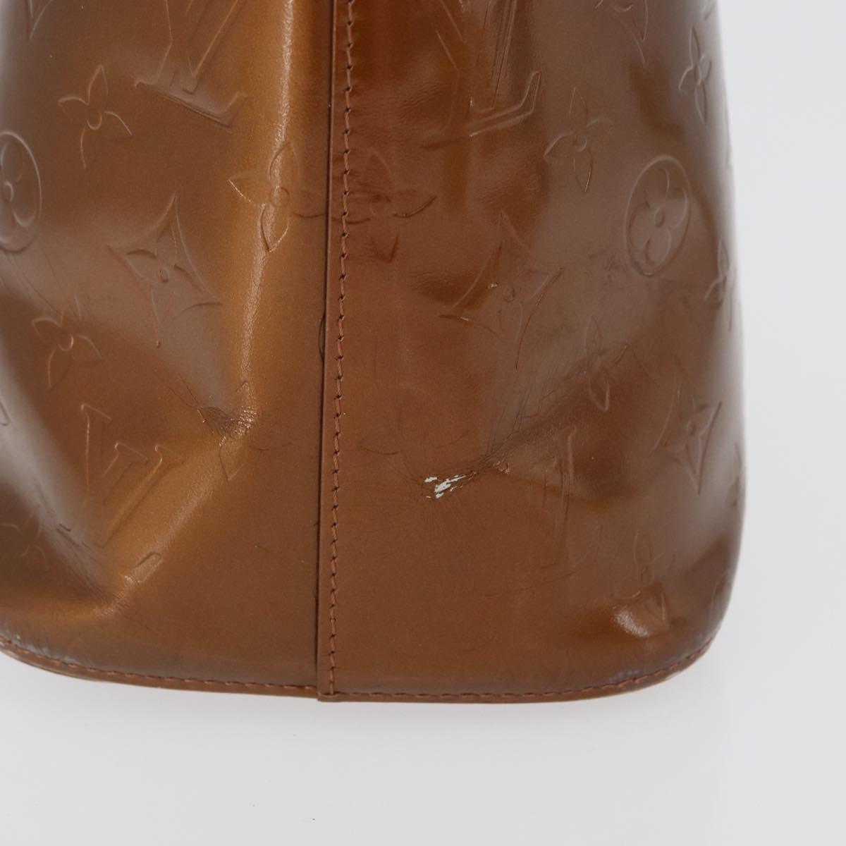 LOUIS VUITTON Monogram Vernis Houston Hand Bag Bronze M91122 LV Auth mr2114