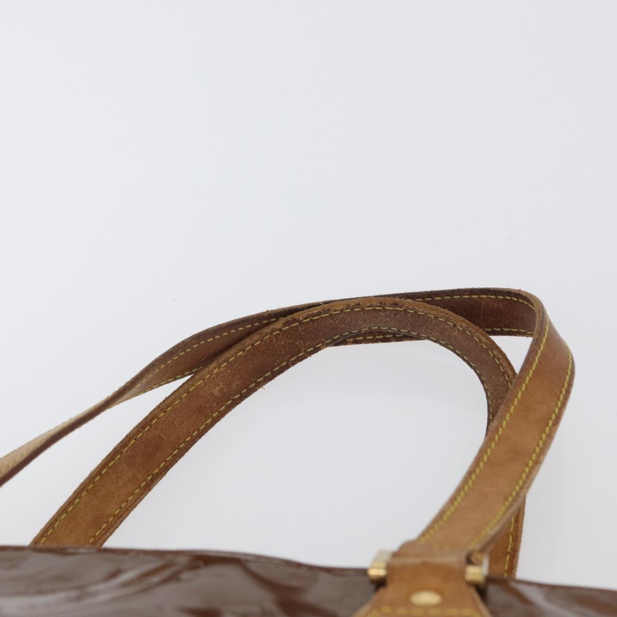 LOUIS VUITTON Monogram Vernis Houston Hand Bag Bronze M91122 LV Auth mr2114