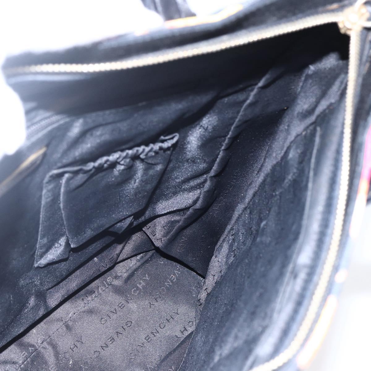 GIVENCHY Tote Bag Canvas Multicolor Gold Auth mr2117