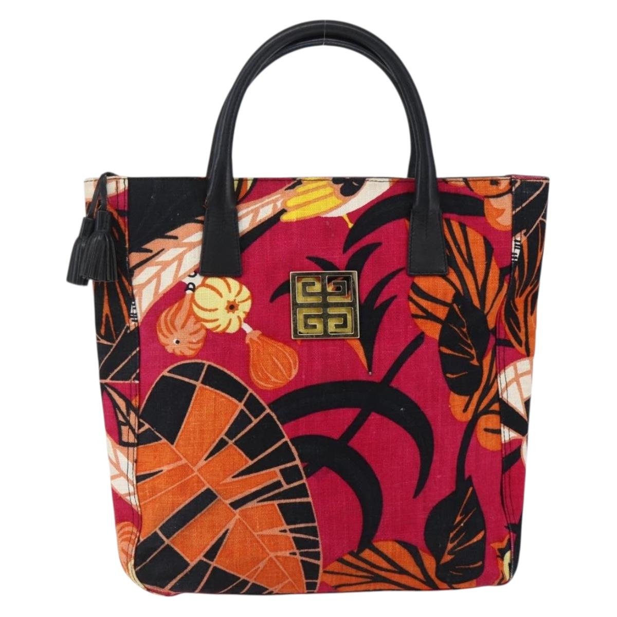 GIVENCHY Tote Bag Canvas Multicolor Gold Auth mr2117