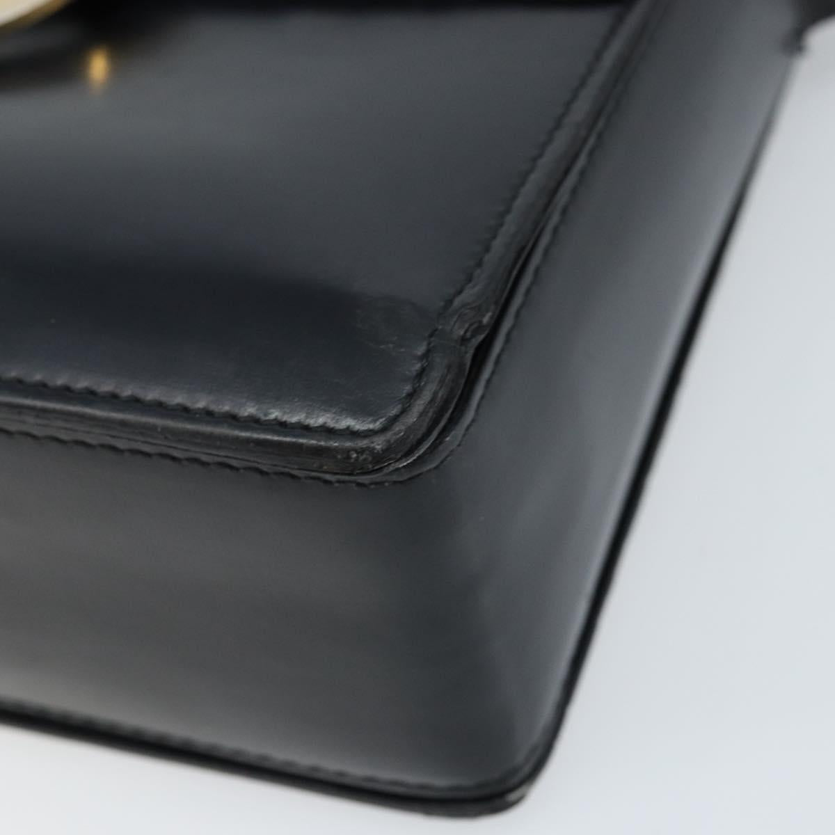 CELINE Shoulder Bag Leather Black Gold Auth mr2124A