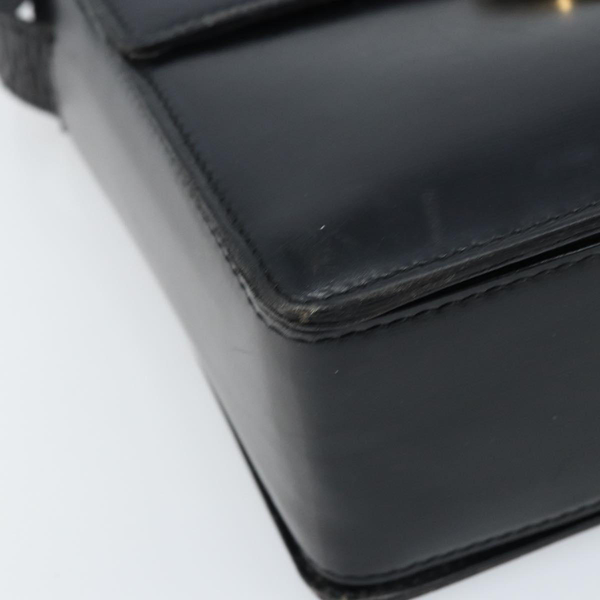 CELINE Shoulder Bag Leather Black Gold Auth mr2124A