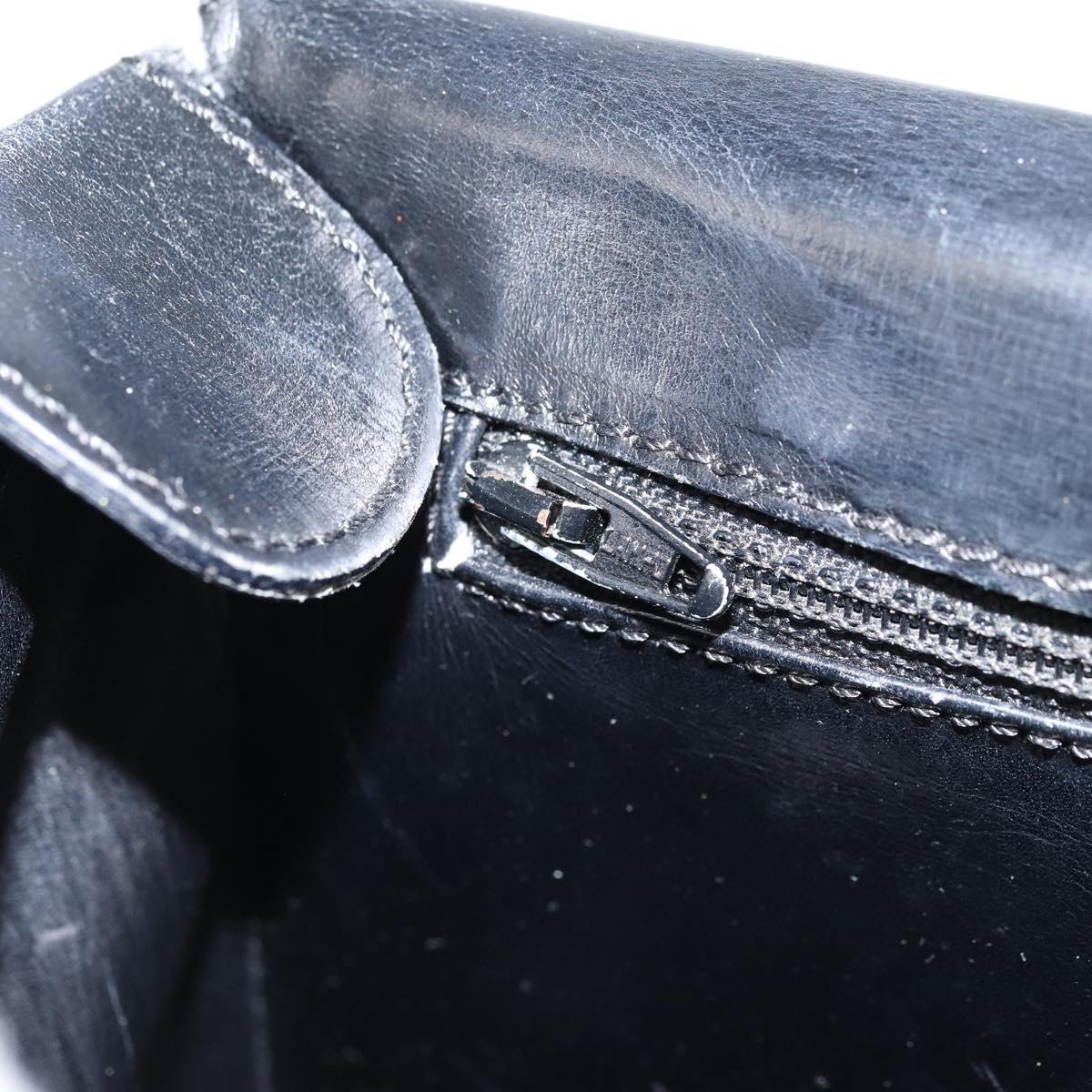 CELINE Shoulder Bag Leather Black Gold Auth mr2124A