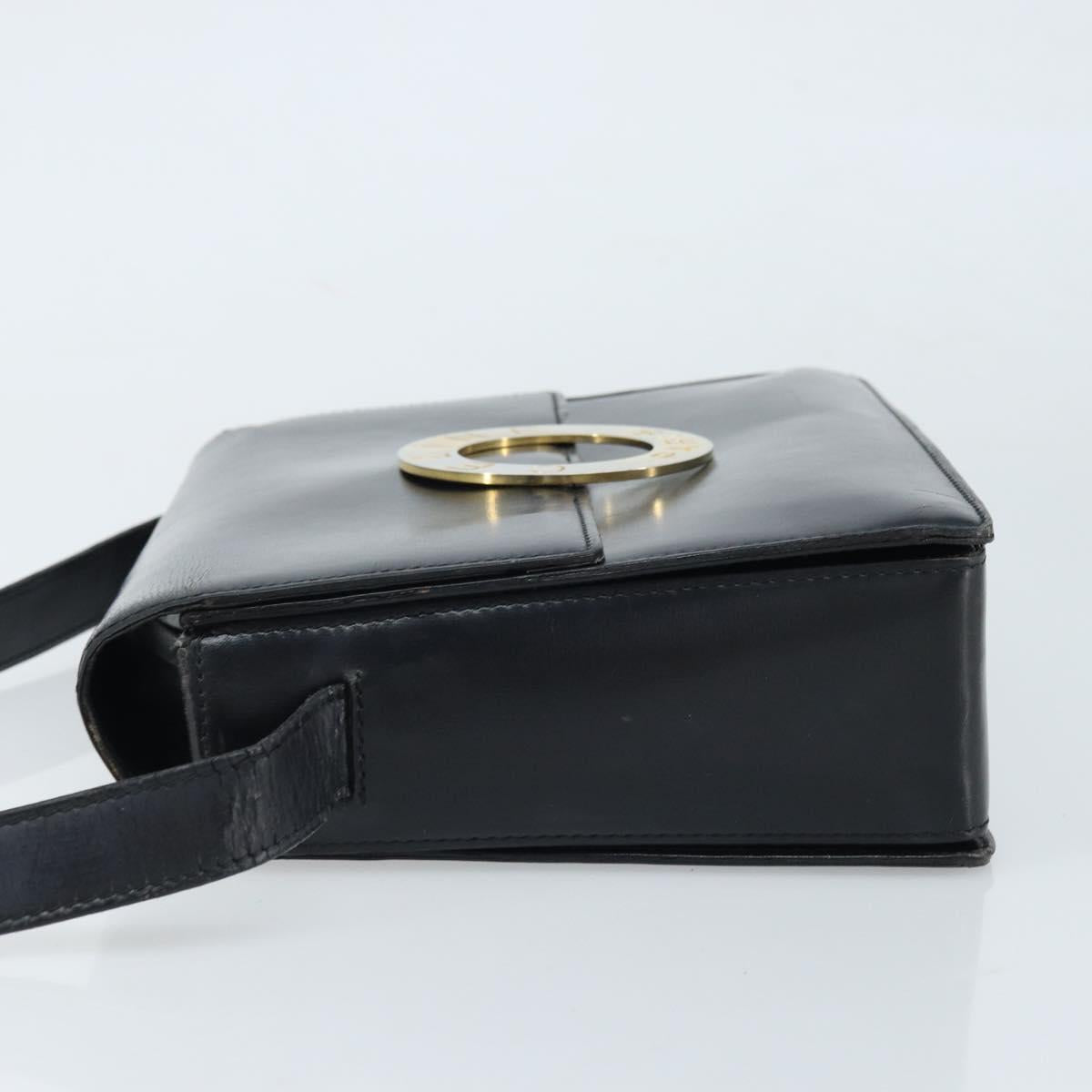 CELINE Shoulder Bag Leather Black Gold Auth mr2124A
