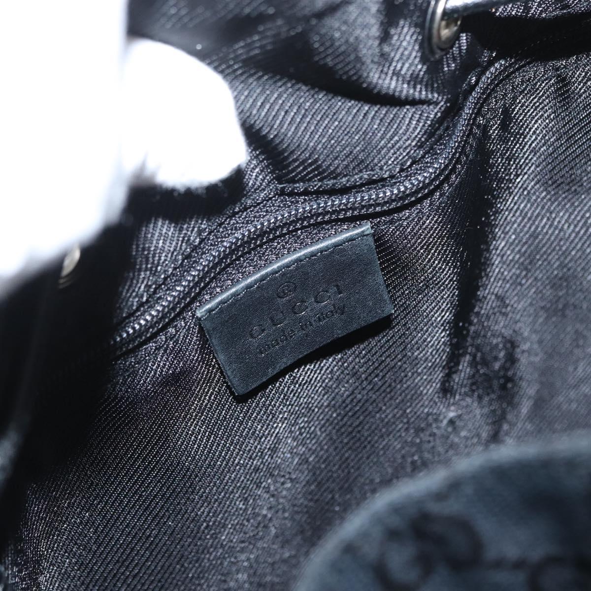 GUCCI GG Canvas Shoulder Bag Black Silver 001 3748 Auth mr2131