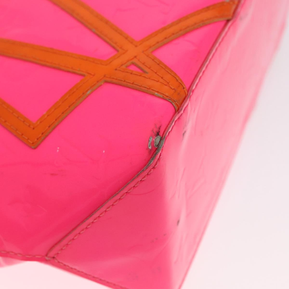 LOUIS VUITTON Monogram Vernis Fluo Reade PM Bag Pink Orange M91903 Auth mr2138