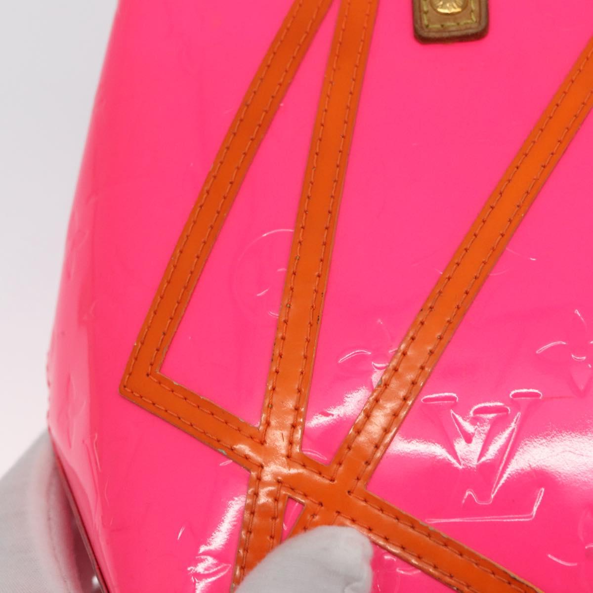 LOUIS VUITTON Monogram Vernis Fluo Reade PM Bag Pink Orange M91903 Auth mr2138