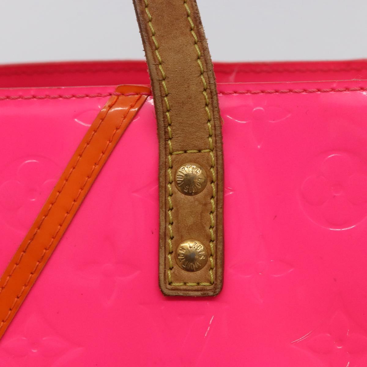 LOUIS VUITTON Monogram Vernis Fluo Reade PM Bag Pink Orange M91903 Auth mr2138