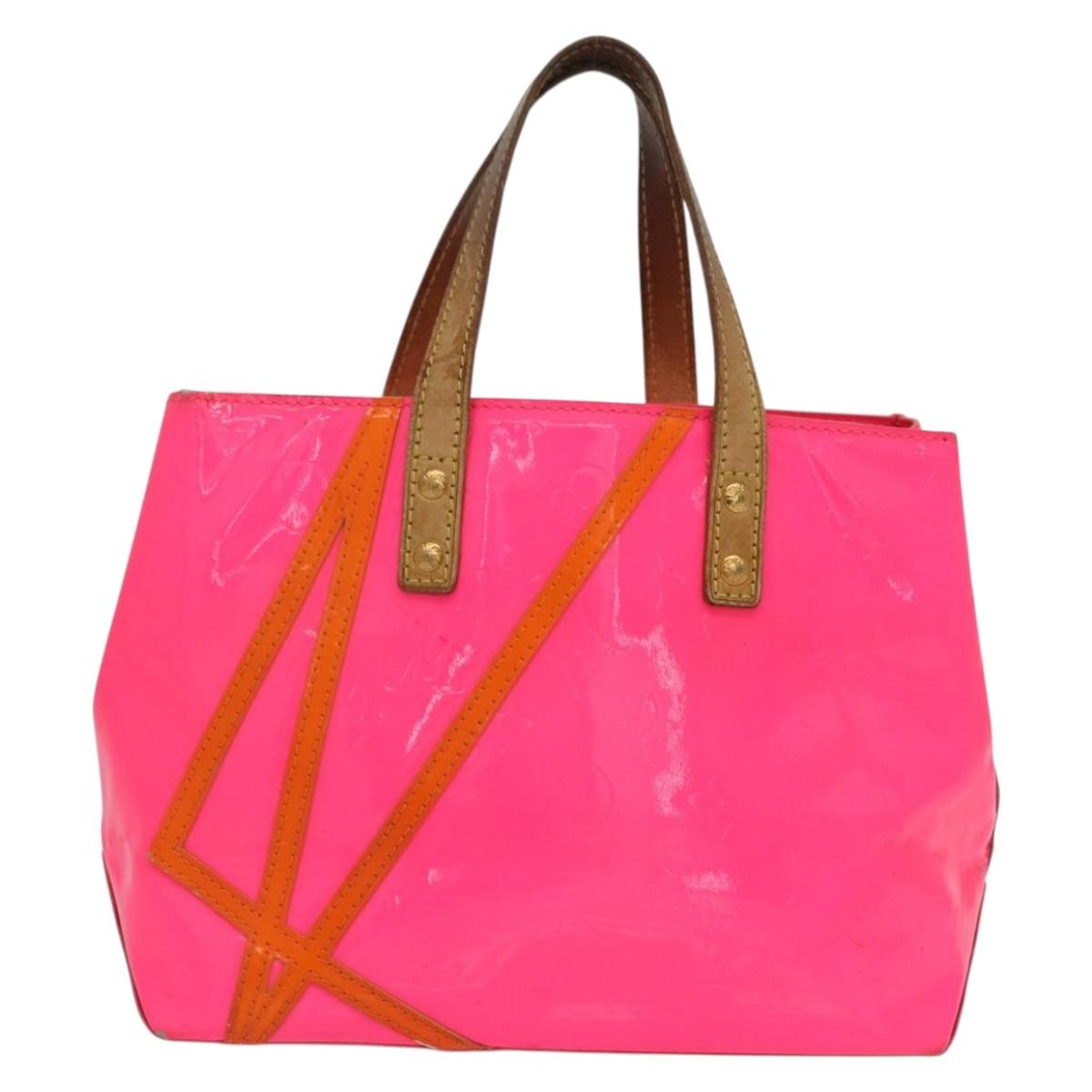 LOUIS VUITTON Monogram Vernis Fluo Reade PM Bag Pink Orange M91903 Auth mr2138