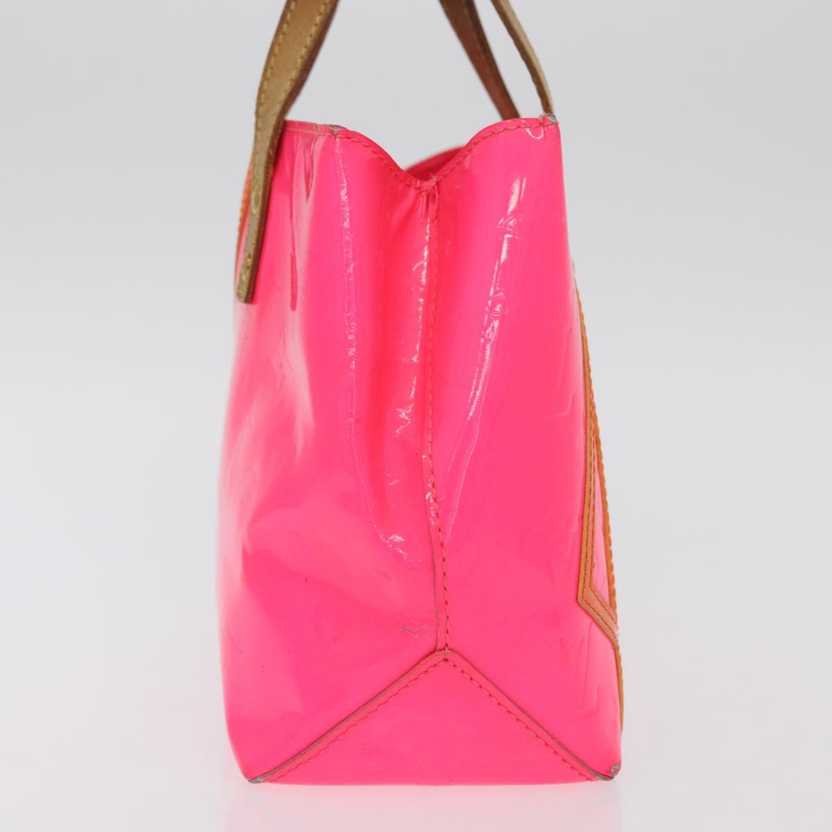LOUIS VUITTON Monogram Vernis Fluo Reade PM Bag Pink Orange M91903 Auth mr2138