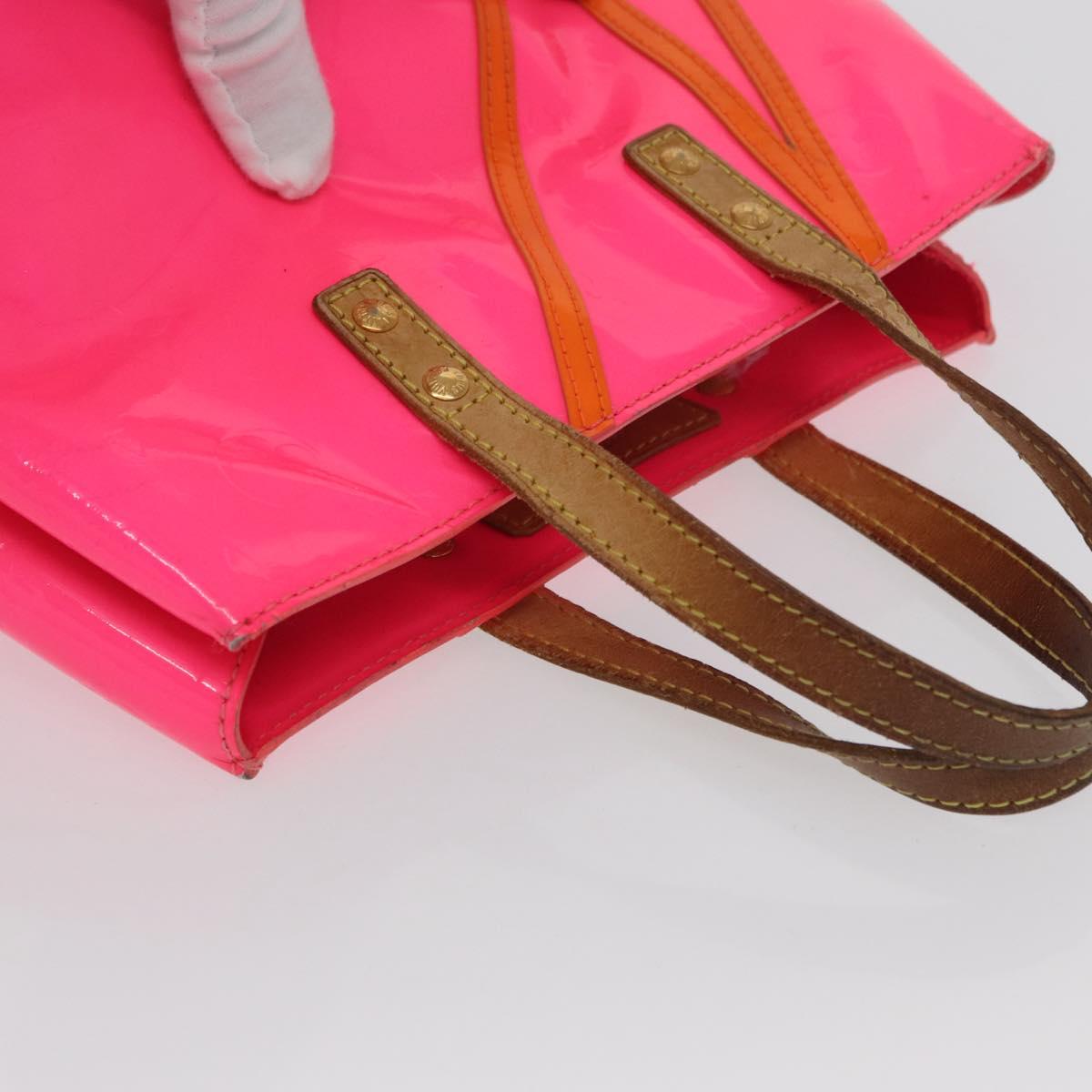 LOUIS VUITTON Monogram Vernis Fluo Reade PM Bag Pink Orange M91903 Auth mr2138
