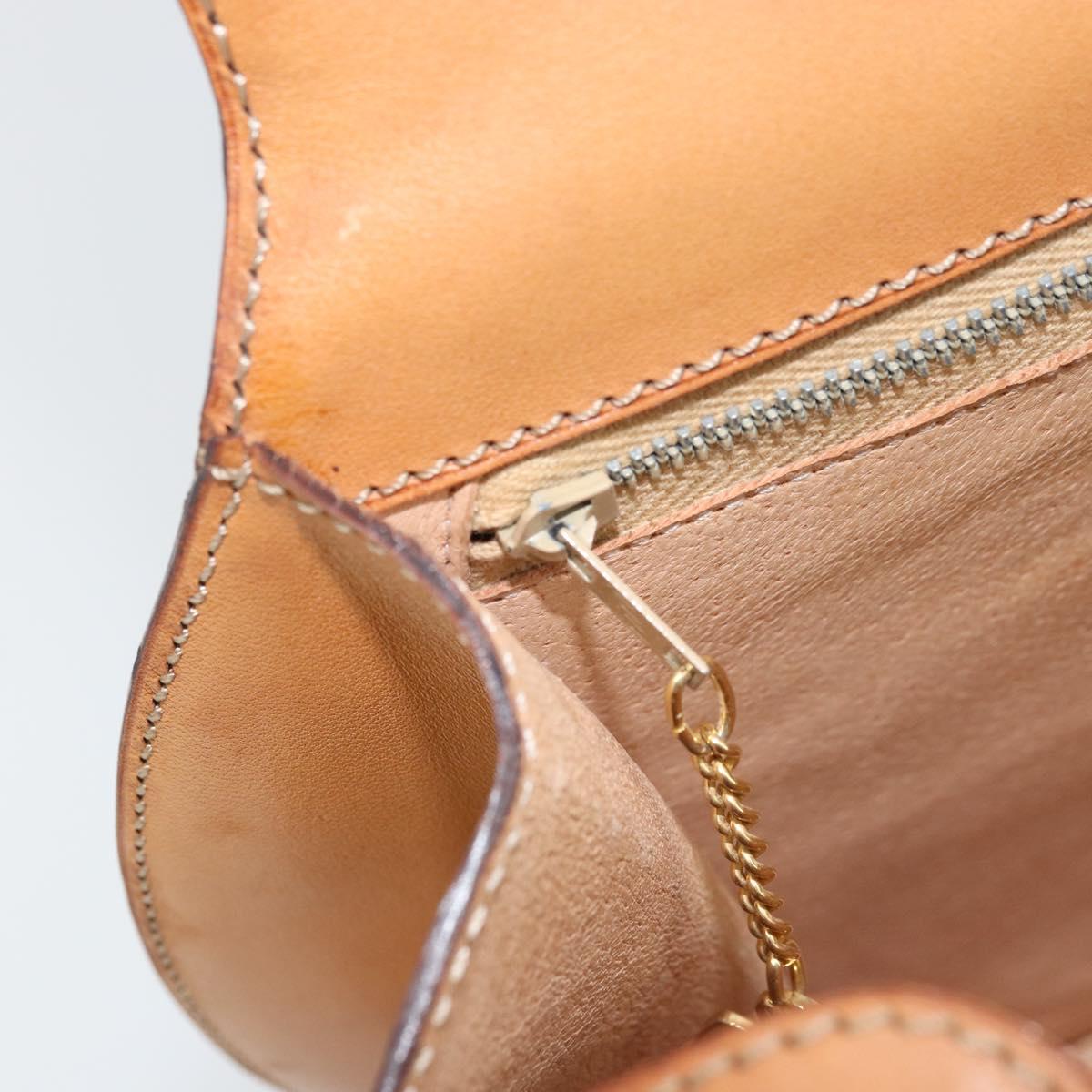 CELINE Macadam Canvas Hand Bag PVC Leather Brown Gold Auth mr2139A